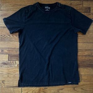Legends Washed Black Split Hem Aviation Tee Large